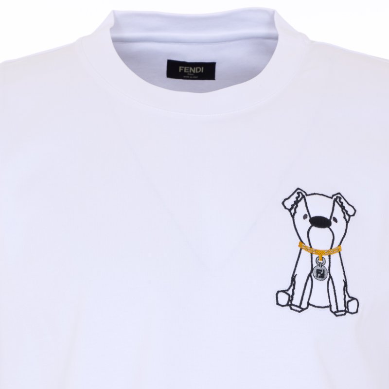 🌺2026春夏新品特價上市🌺Fendi FY0936 男款白色棉質 T恤 Ito 刺繡款 S/M/L﻿/XL-2