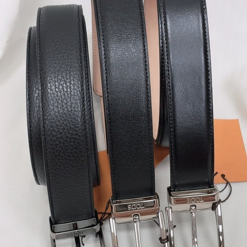 【現貨】Tods 經典銀釦男牛皮皮帶 荔枝紋-4