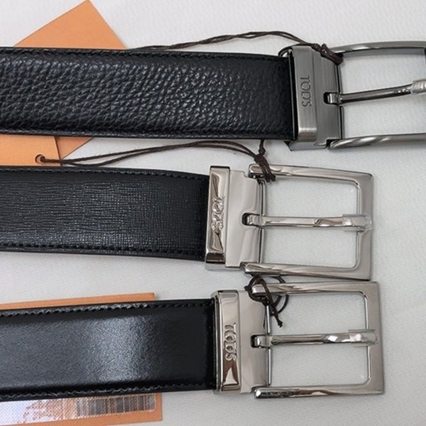 【現貨】Tods 經典銀釦男牛皮皮帶 光滑牛皮-4