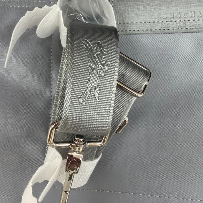 【現貨】Longchamp 加厚尼龍短柄手提包 藍灰色 S號-7