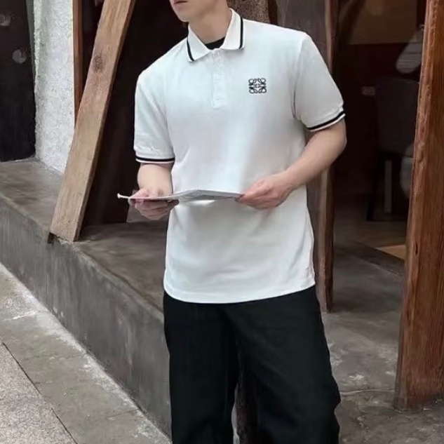 914intheair精品代購『全新閒置』Loewe 經典logo anagram黑色刺繡POLO衫L-4