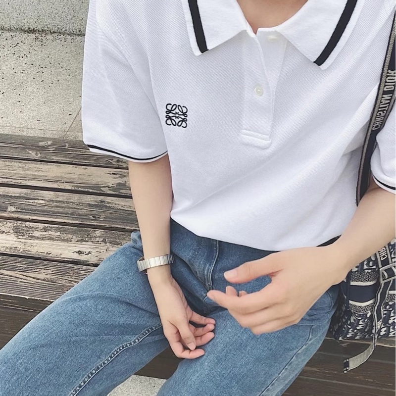 914intheair精品代購『全新閒置』Loewe 經典logo anagram黑色刺繡POLO衫L-5