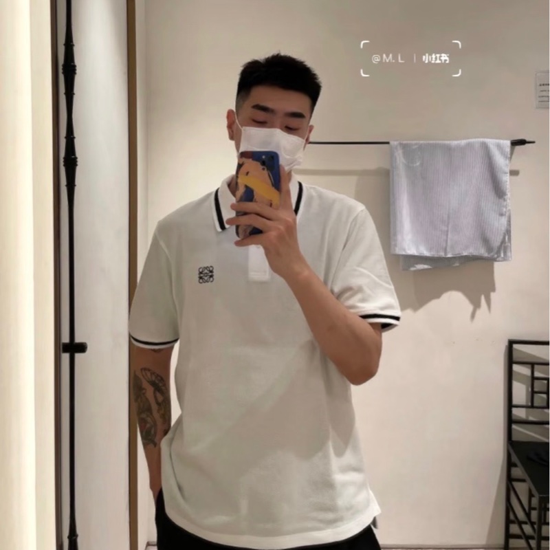 914intheair精品代購『全新閒置』Loewe 經典logo anagram黑色刺繡POLO衫L-6