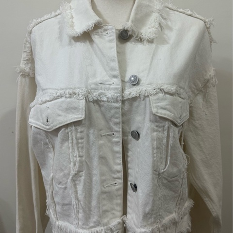 二手正品allsaints白色牛仔外套