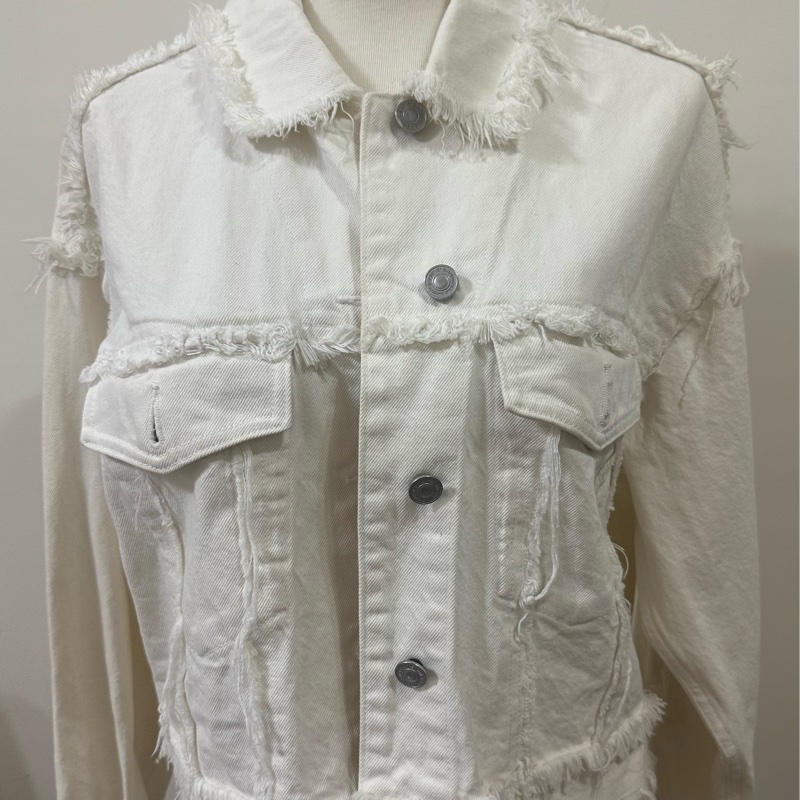 二手正品allsaints白色牛仔外套-1