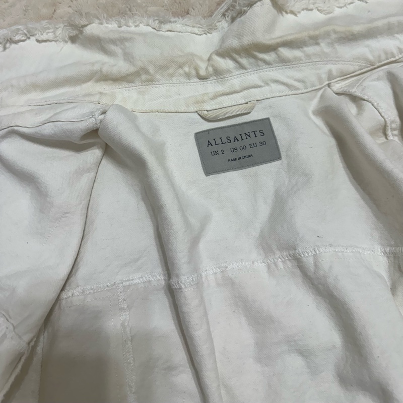 二手正品allsaints白色牛仔外套-5