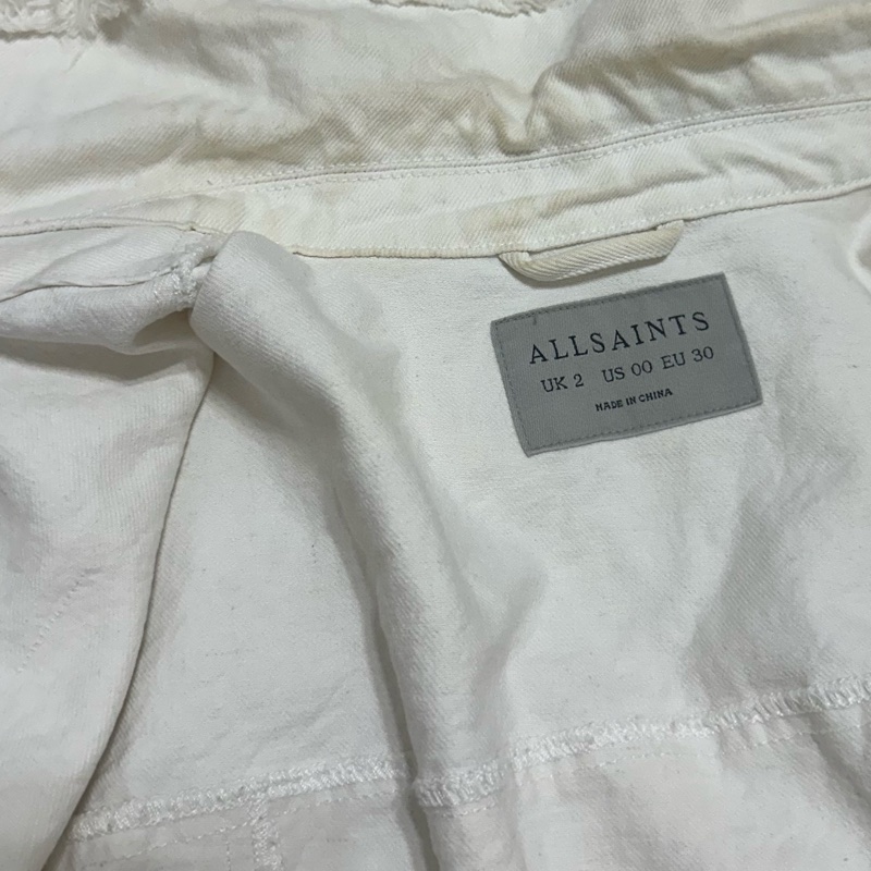 二手正品allsaints白色牛仔外套-7