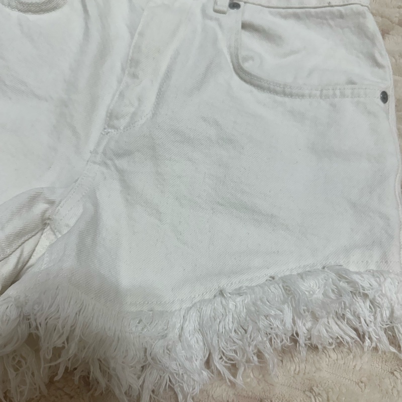 二手正品allsaints白色牛仔外套短褲-5