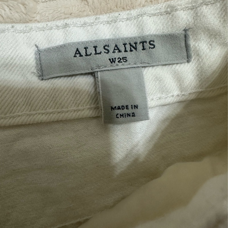 二手正品allsaints白色牛仔外套短褲-7