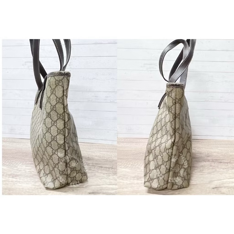 ~~趴趴小舖~~正品Gucci211137經典防水PVC肩背包／托特包-2