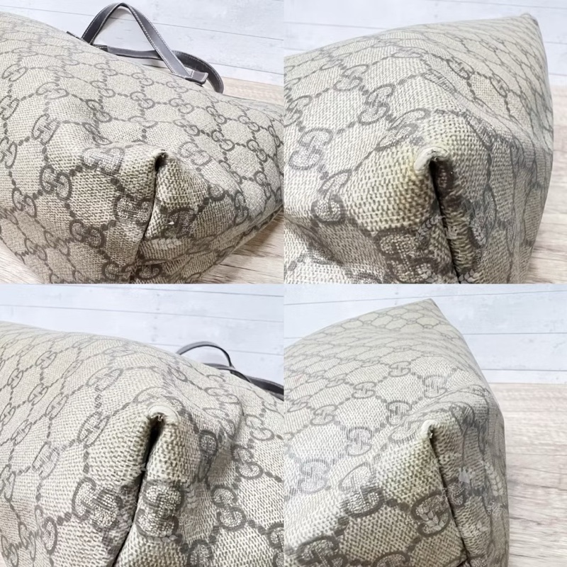 ~~趴趴小舖~~正品Gucci211137經典防水PVC肩背包／托特包-4