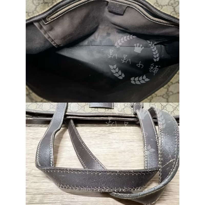 ~~趴趴小舖~~正品Gucci211137經典防水PVC肩背包／托特包-5