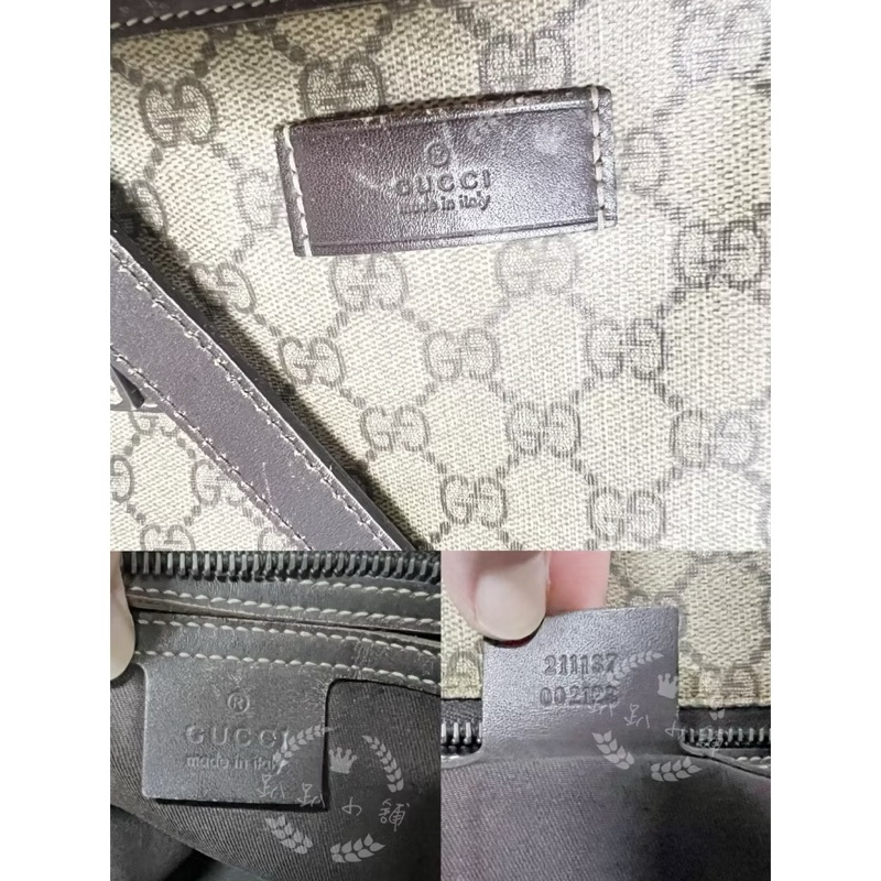 ~~趴趴小舖~~正品Gucci211137經典防水PVC肩背包／托特包-6