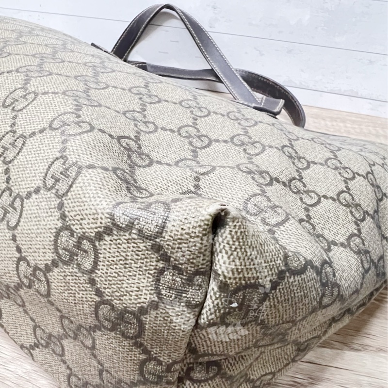 ~~趴趴小舖~~正品Gucci211137經典防水PVC肩背包／托特包-9