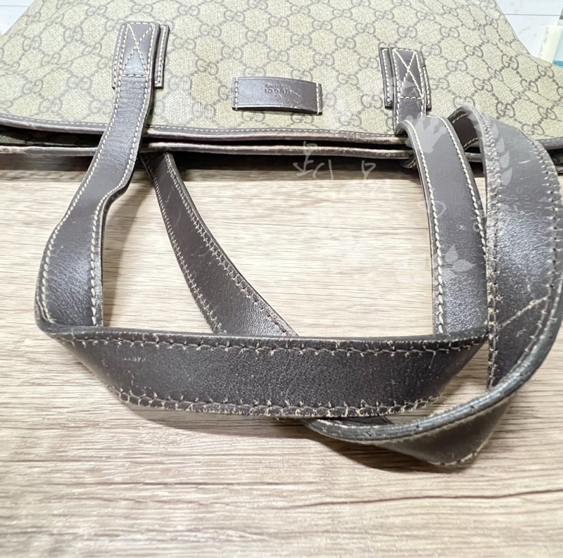 ~~趴趴小舖~~正品Gucci211137經典防水PVC肩背包／托特包-16