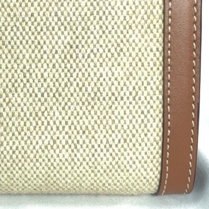 🌷Celine 皮革x麻布雙拼短夾錢包｜經典花紋✦fufu style 精品✦ 氣質款｜皮夾.錢包-12