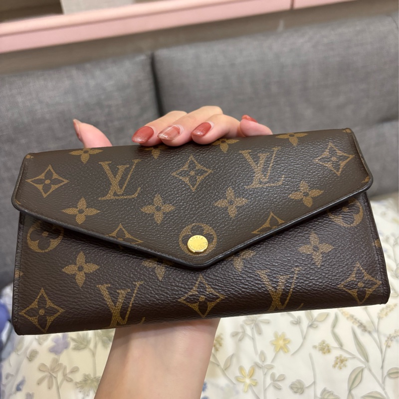 ✅二手精品LOUIS VUITTON路易威登信封長夾,經典老花拼接櫻花粉🌸-1