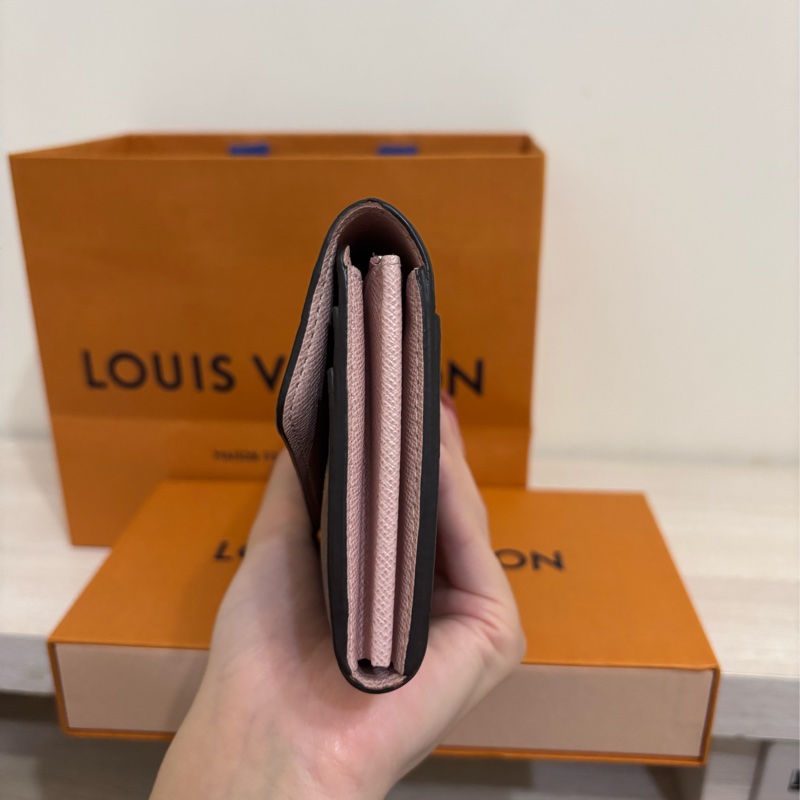 ✅二手精品LOUIS VUITTON路易威登信封長夾,經典老花拼接櫻花粉🌸-6