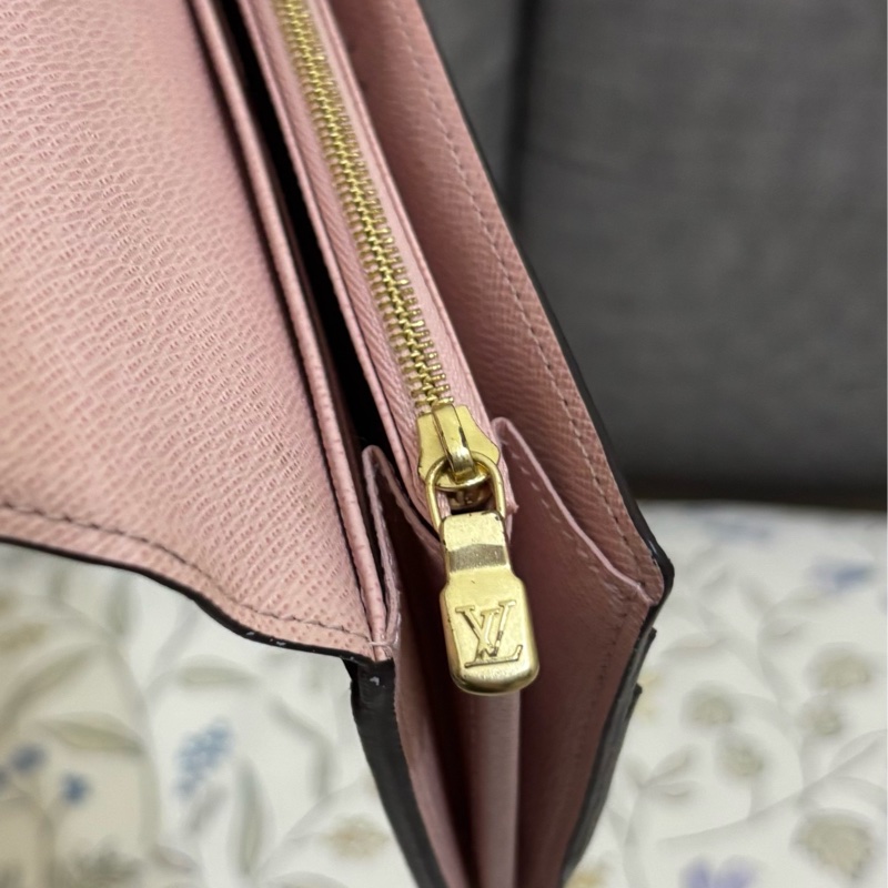 ✅二手精品LOUIS VUITTON路易威登信封長夾,經典老花拼接櫻花粉🌸-8