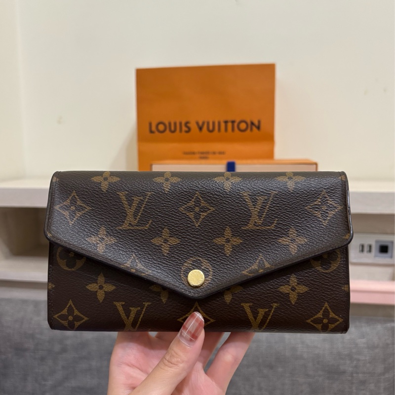 ✅二手精品LOUIS VUITTON路易威登信封長夾,經典老花拼接櫻花粉🌸-9