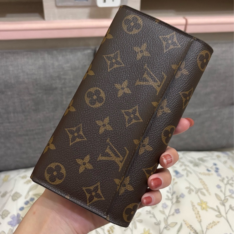 ✅二手精品LOUIS VUITTON路易威登信封長夾,經典老花拼接櫻花粉🌸-10