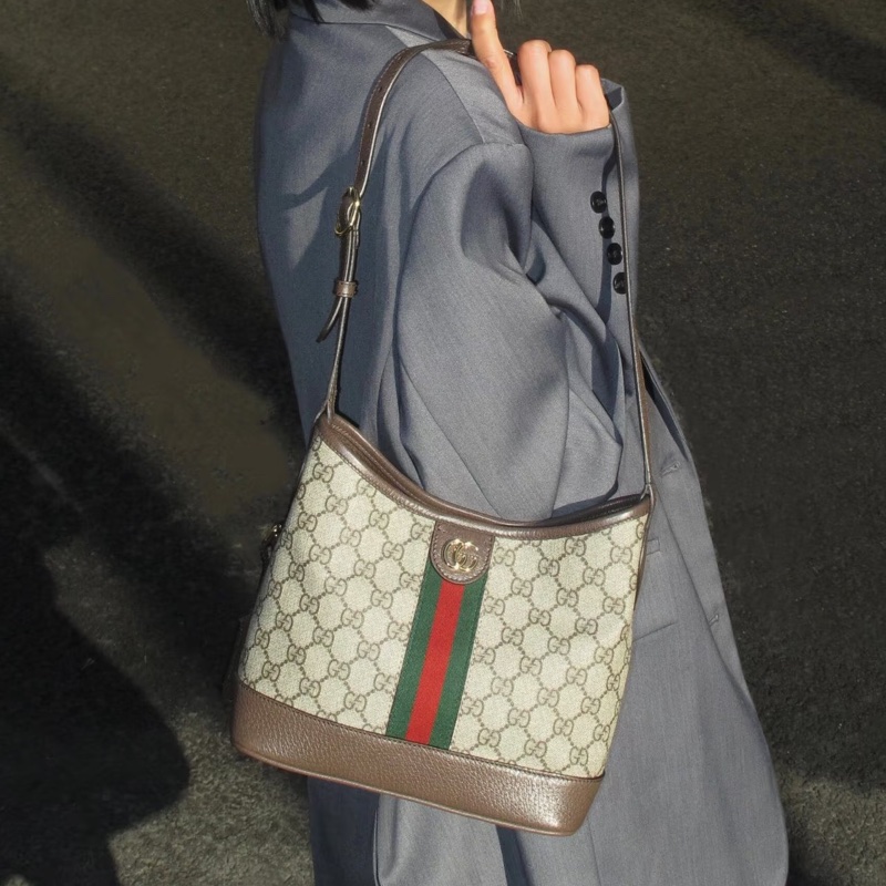 古馳新款hobo水桶包 Gucci 單肩小托特包原花ophidia HOBO 781402-2