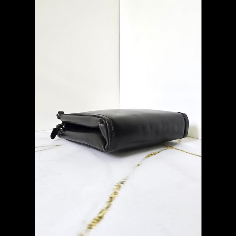 【LA LUNE】絕版古董包 Loewe 黑色銀標側背包 單肩包 托特包 中古包 二手包-3