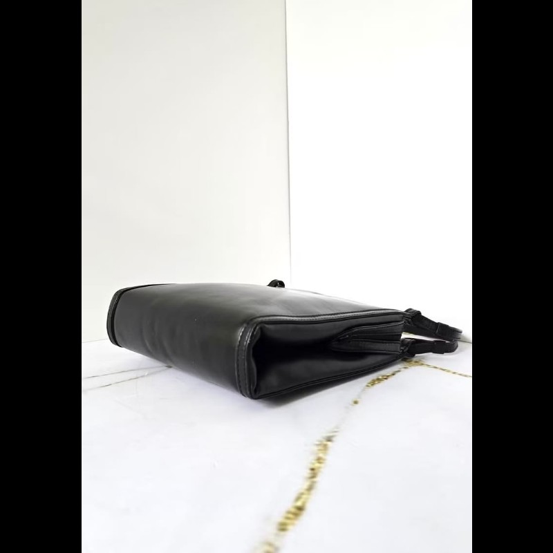 【LA LUNE】絕版古董包 Loewe 黑色銀標側背包 單肩包 托特包 中古包 二手包-4