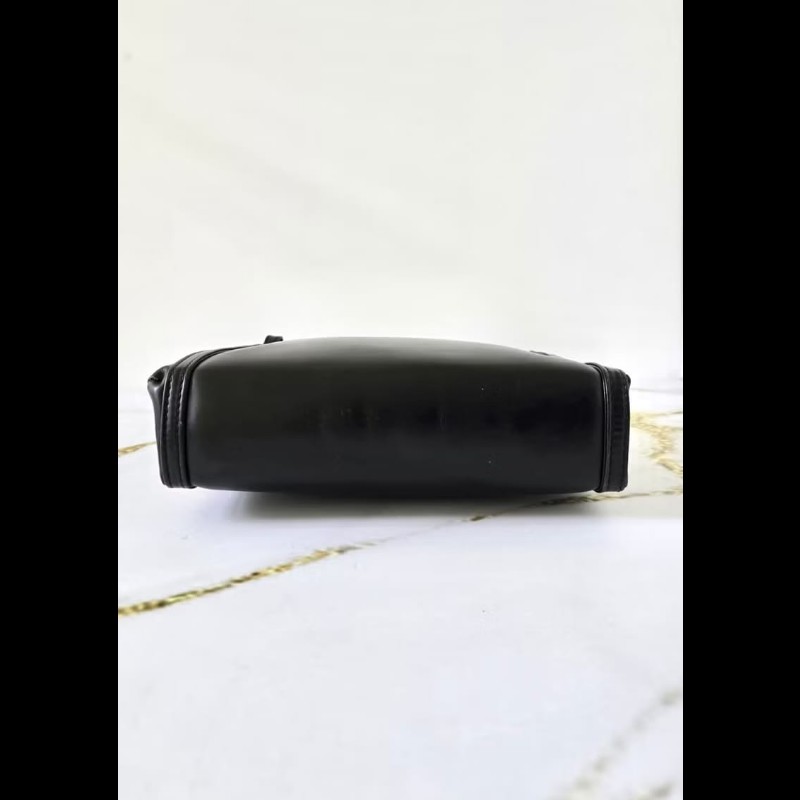 【LA LUNE】絕版古董包 Loewe 黑色銀標側背包 單肩包 托特包 中古包 二手包-5