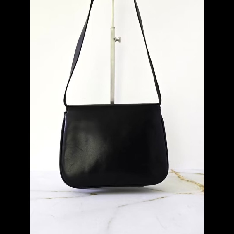 【LA LUNE】稀有中古包 Celine黑金凱旋門翻蓋包 單肩包 側背包 古董包 二手-5