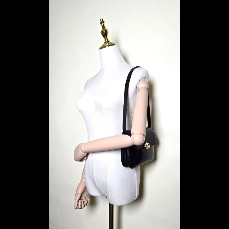 【LA LUNE】稀有中古包 Celine黑金凱旋門翻蓋包 單肩包 側背包 古董包 二手-6