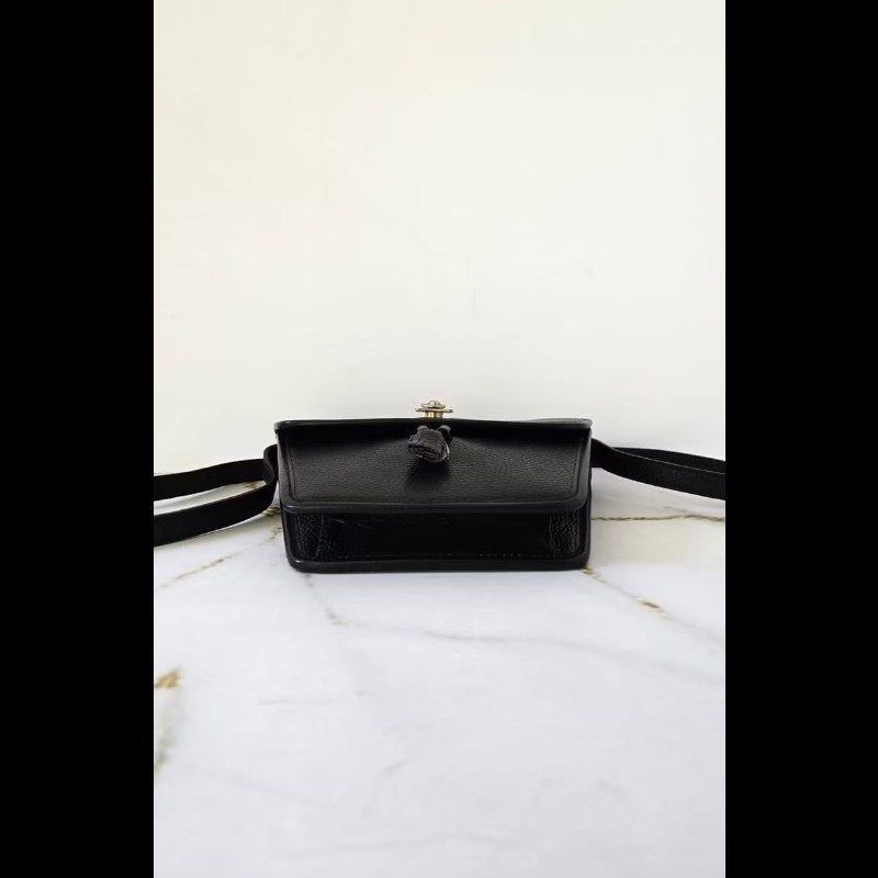 【LA LUNE】中古包 Celine黑色金扣流蘇薯條包 側背包 斜背包 單肩包 側斜孭-2