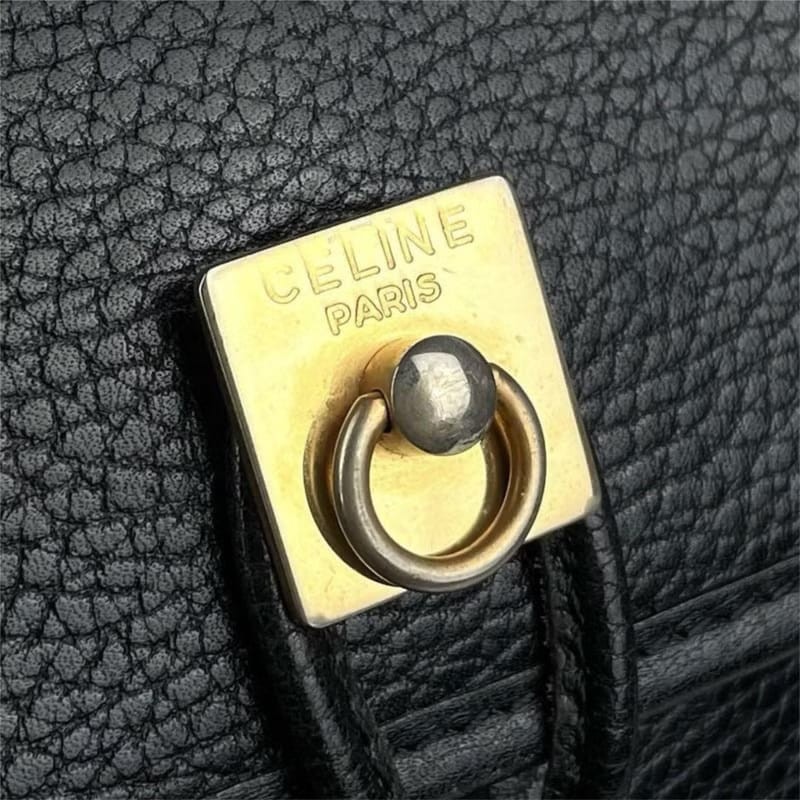 【LA LUNE】中古包 Celine黑色金扣流蘇薯條包 側背包 斜背包 單肩包 側斜孭-3