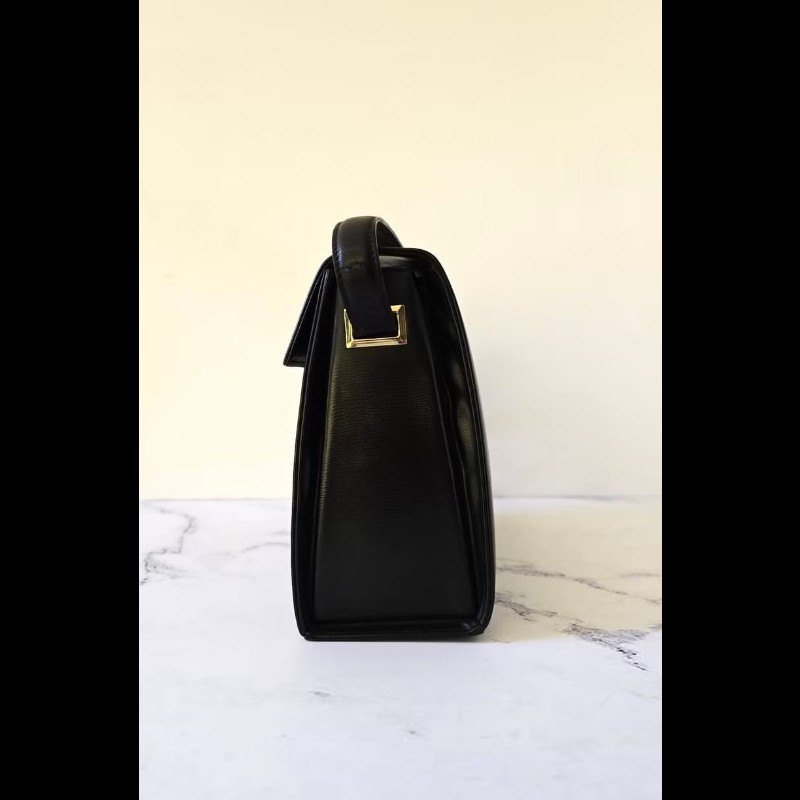 【LA LUNE】絕版古董包 Dior黑金色千鳥格盒子包 單肩包 側背包 斜背包 中古-1