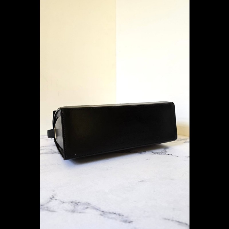 【LA LUNE】絕版古董包 Dior黑金色千鳥格盒子包 單肩包 側背包 斜背包 中古-7