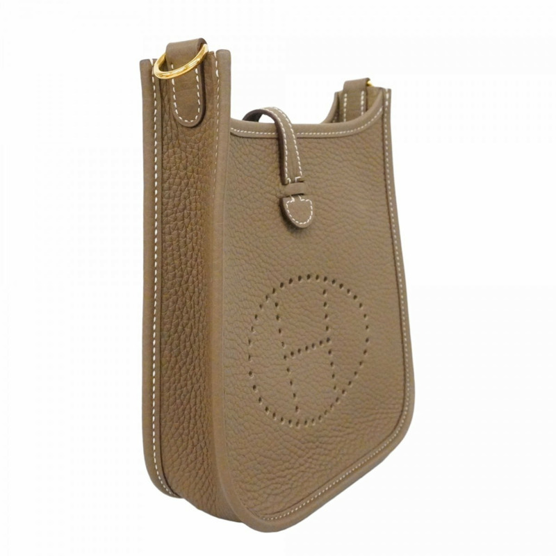 愛馬仕 Hermès Evelyn TPM Taurillon Clemence Etoupe 女士單肩包，飾有 U 字印記-1