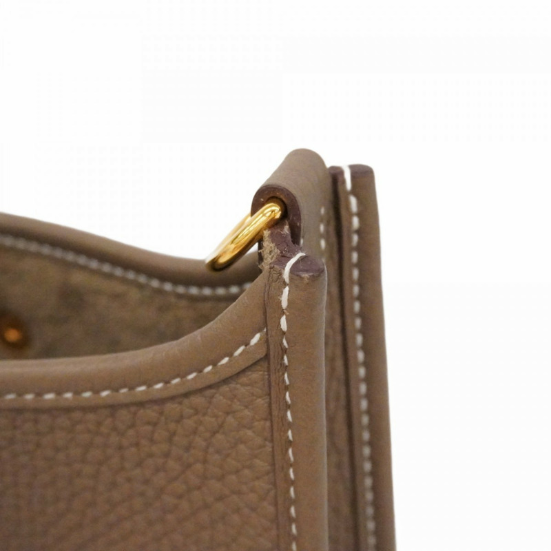 愛馬仕 Hermès Evelyn TPM Taurillon Clemence Etoupe 女士單肩包，飾有 U 字印記-6