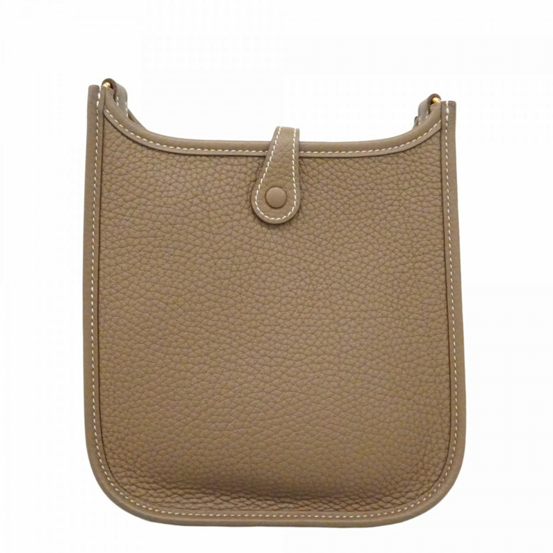 愛馬仕 Hermès Evelyn TPM Taurillon Clemence Etoupe 女士單肩包，飾有 U 字印記-7