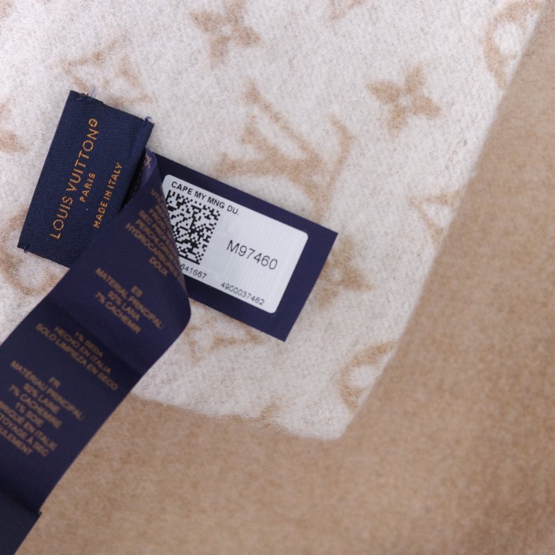 Louis Vuitton 路易威登 My Monogram 沙丘色 米色羊毛 山羊絨混紡 雙面 連帽斗篷披肩-3