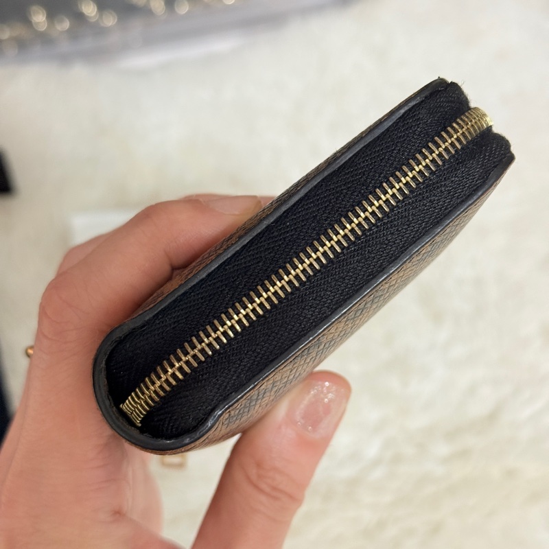 celine 棕色 零錢包 拉鏈短夾 中夾 容量好用的皮夾 豹紋招財錢包-14