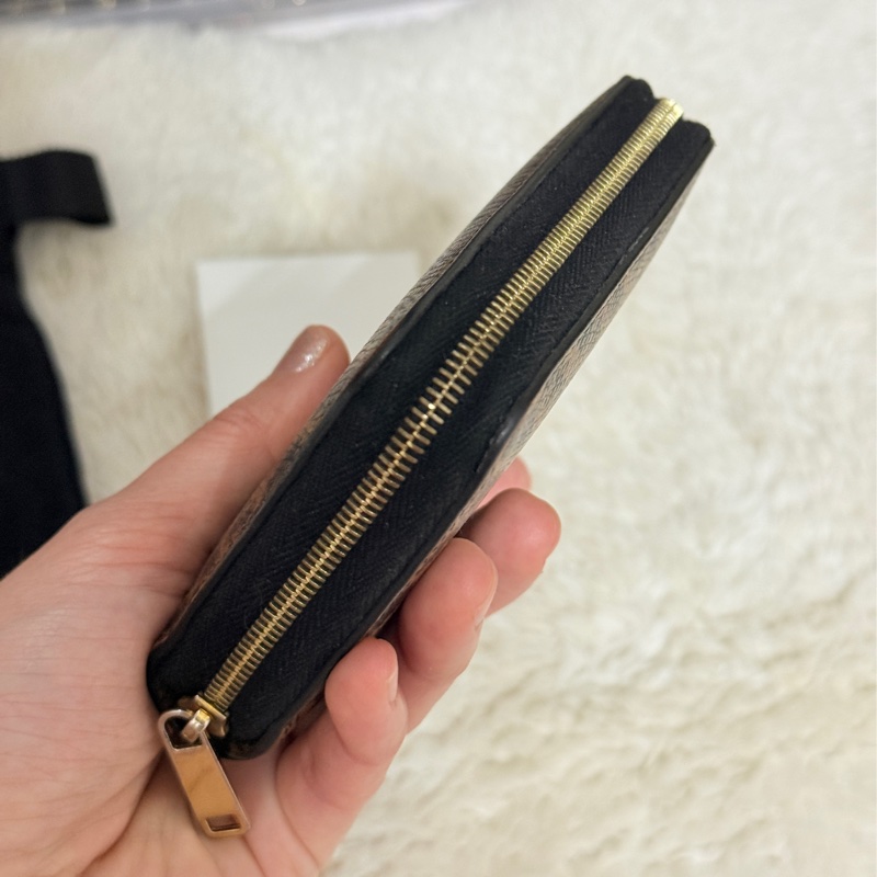 celine 棕色 零錢包 拉鏈短夾 中夾 容量好用的皮夾 豹紋招財錢包-16