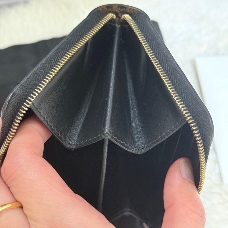 celine 棕色 零錢包 拉鏈短夾 中夾 容量好用的皮夾 豹紋招財錢包-26