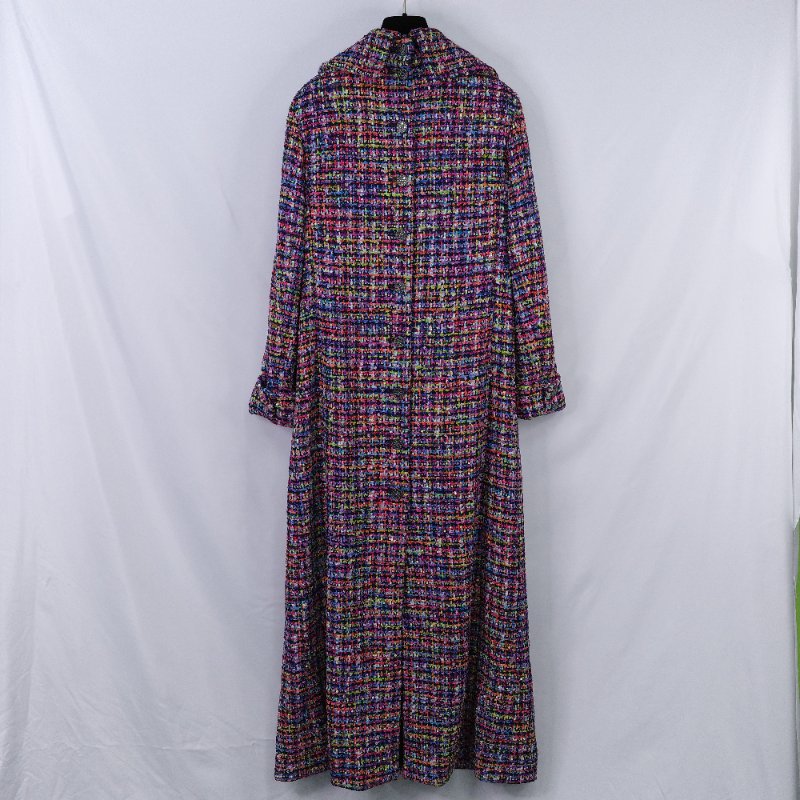 Chanel 香奈兒 經典斜紋軟呢 繽紛多彩 亮片長版外套-1