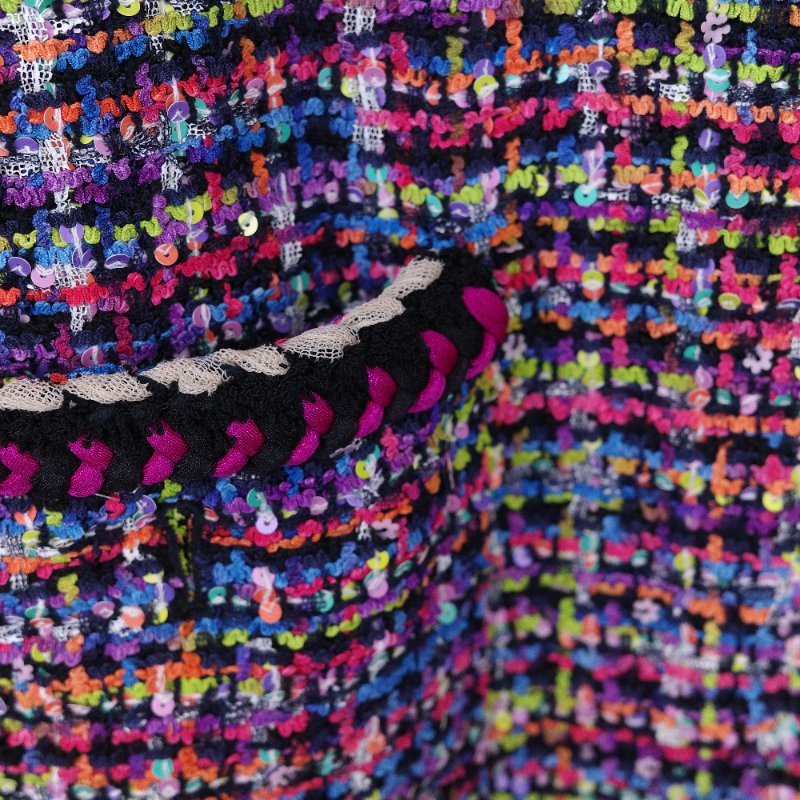 Chanel 香奈兒 經典斜紋軟呢 繽紛多彩 亮片長版外套-8