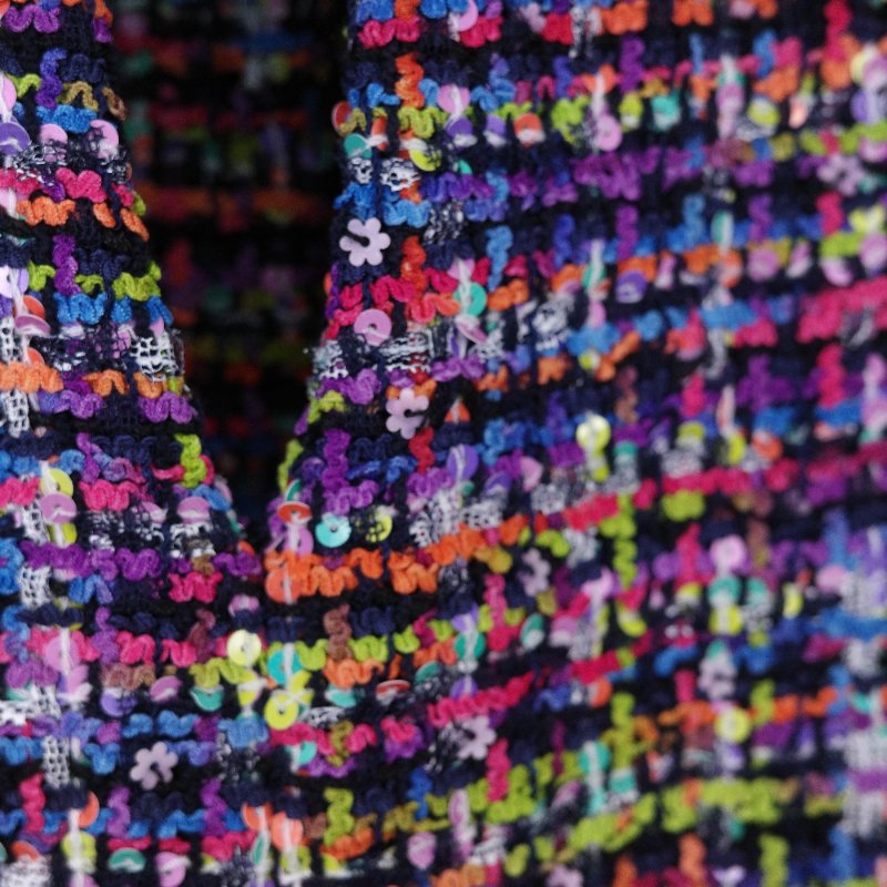 Chanel 香奈兒 經典斜紋軟呢 繽紛多彩 亮片長版外套-10