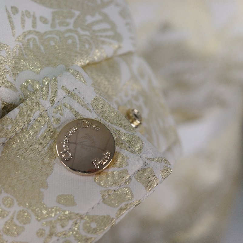 Dior 迪奧 DiorAlps 白色蝴蝶 金屬壓紋 塔夫綢 連帽羽絨外套-12