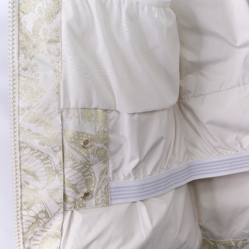 Dior 迪奧 DiorAlps 白色蝴蝶 金屬壓紋 塔夫綢 連帽羽絨外套-13