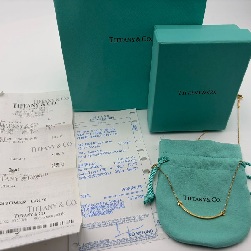 Tiffany T Smile 18K 無鑽項鍊-0
