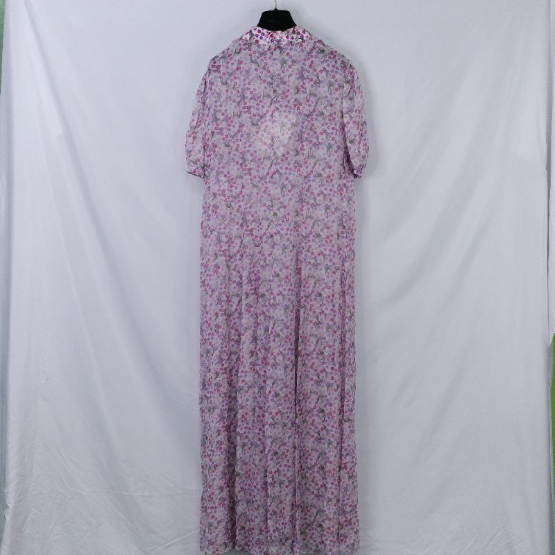 Chanel 香奈兒 25春夏 碎花 薄紗 短袖 襯衫裙 長洋裝-2