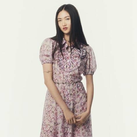 Chanel 香奈兒 25春夏 碎花 薄紗 短袖 襯衫裙 長洋裝